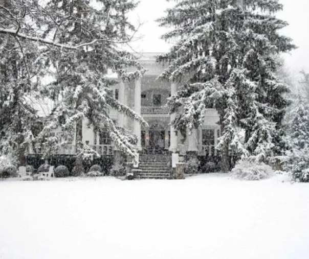The Albemarle Inn coated in a fresh blanket of snow